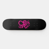Neon Pink “Queen” Graffiti Skateboard (Horizontaal)