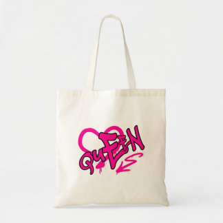 Neon Pink “Queen” Graffiti Tote Bag