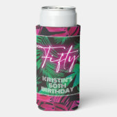 Neon Pink Tropical 50th Verjaardag (Seltzer Achterkant)