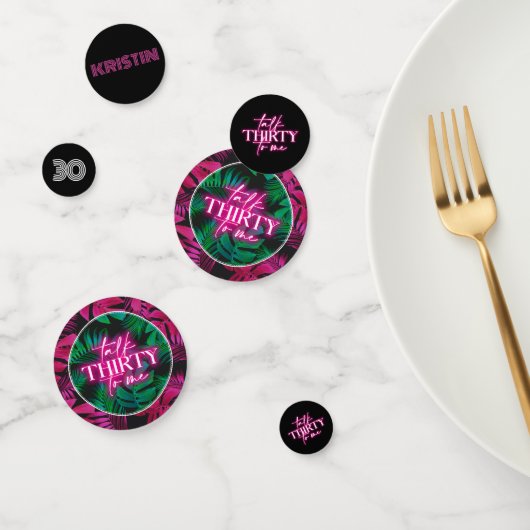 Neon Pink Tropical Talk Dertig voor mij 30e verjaa Confetti (Groep)