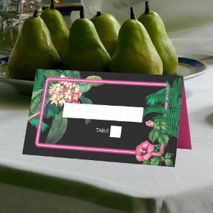 Neon Pink Tropische Retro Botanicals Bruiloft