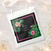 Neon Pink Tropische Retro Botanicals Bruiloft Bedankzakje (Geknipt)