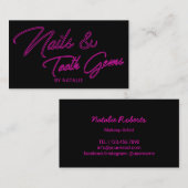 Neon Pink Typography Salon Visitekaartje (Voorkant / Achterkant)