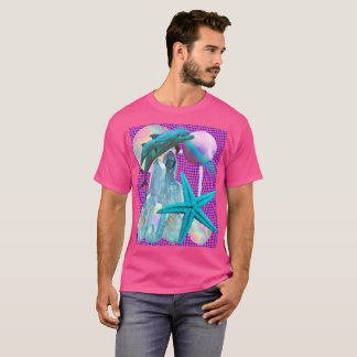Neon Pink Vaporwave/Seapunk Aesthetisch, Dolphin T-shirt
