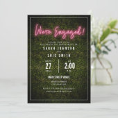 Neon Pink Verloving Kaart (Staand voorkant)