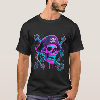 Neon Piraten Schedel T-shirt