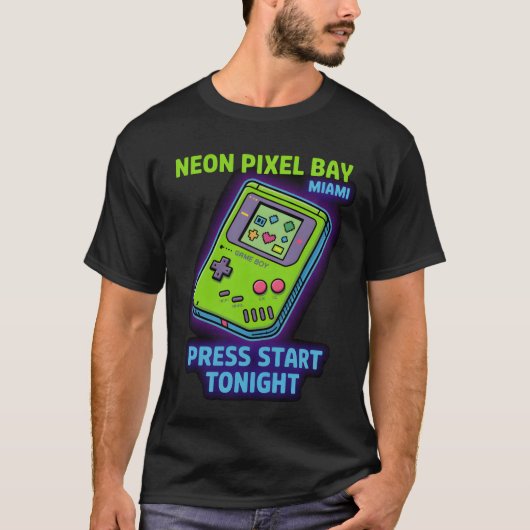 Neon Pixel Bay T-shirt (Voorkant)