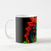 Neon Pixel Dragon – Retro Arcade Flame Design Koffiemok (Links)