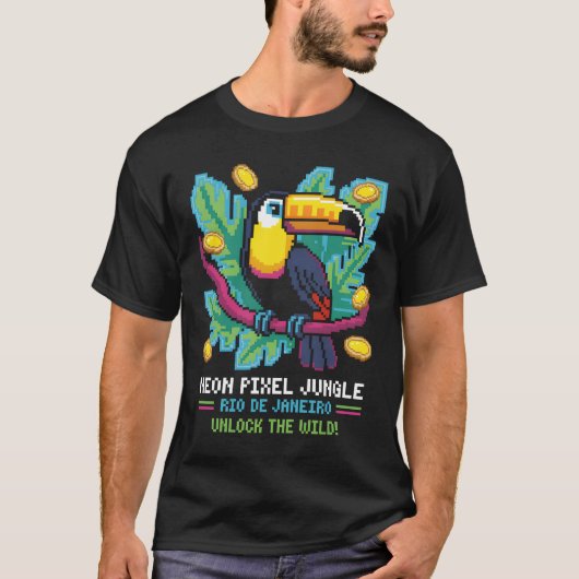 Neon Pixel Jungle T-shirt (Voorkant)