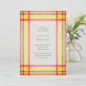 Neon Plaid Baby shower Kaart (Staand voorkant)