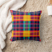 Neon Plaid geruit patroon Kussen (Deken)