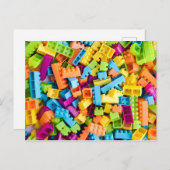 Neon Plastic bouwblokken Briefkaart (Voorkant / Achterkant)