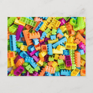 Neon Plastic bouwblokken Briefkaart