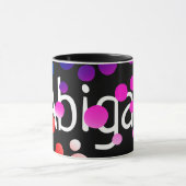Neon Polka Dots met naam Mok (Midden)