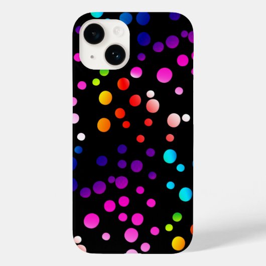 Neon Polka Dots on Black Case-Mate iPhone Case (Achterkant)