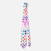 Neon Polka Dots on White Stropdas (Voorkant)