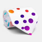 Neon Polka Dots on White Stropdas (Opgerold)