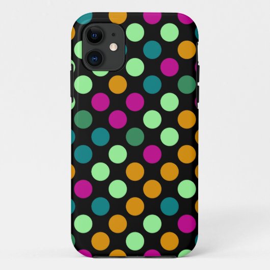 Neon Polka Dots | Roze groene geel Aqua Case-Mate iPhone Case (Achterkant)