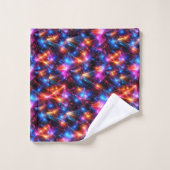 Neon Polygon Abstract with Explosions (Gant de toilette)
