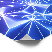 Neon Polygonaal: Roze Blauw 3D. Poster (Hoek)