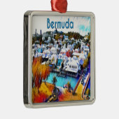 Neon Pop Art Bermuda Metalen Ornament (Rechts)