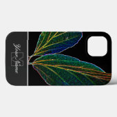Neon-Pop-Art bladnerven macro met Monogram! Case-Mate iPhone Case (Achterkant (horizontaal))