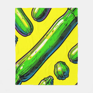 Neon Pop Art Courgettepatroon Fleece Deken