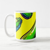Neon Pop Art Courgettepatroon Koffiemok (Links)