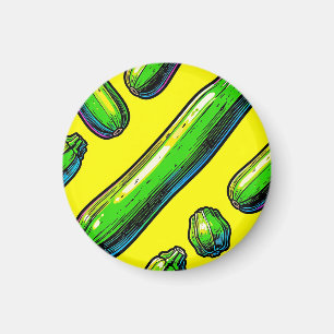 Neon Pop Art Courgettepatroon Magneet