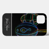 Neon-Pop-Art Happy Easter Eggs met Monogram! Case-Mate iPhone Case (Achterkant (horizontaal))