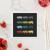 Neon Pop Art Retro Pig Animal Cadeft Servet (Insitu)