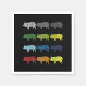 Neon Pop Art Retro Pig Animal Cadeft Servet (Voorkant)