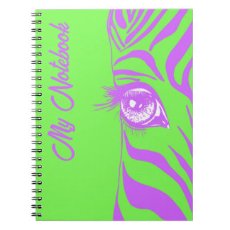 Neon Pop Art Zebra Patroon Glam Notitieboek