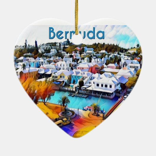 Neon Pop Bermuda Keramisch Ornament (Achterkant)