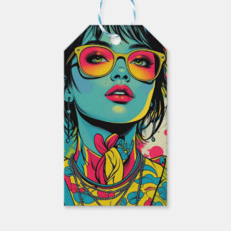 Neon Pop Diva Portrait – Bold & Vibrant Retro Art Cadeaulabel