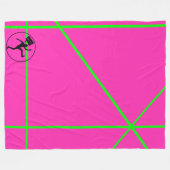Neon Pop Kleurroze en groene strepen 80s Retro Fleece Deken (Voorkant (Horizontaal))