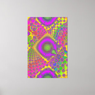 Neon Pop Paper Psychedelic Canvas Afdruk
