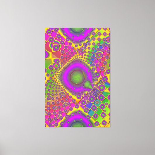 Neon Pop Paper Psychedelic Canvas Afdruk (Voorkant)