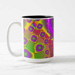 Neon Pop Paper Psychedelic Tweekleurige Koffiemok