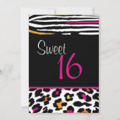 Neon Poster de animal Sweet 16 Invitation (Devant)