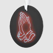 Neon Praying Hands personaliseren of aanpassen Ornament (voorkant)