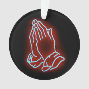 Neon Praying Hands personaliseren of aanpassen Ornament
