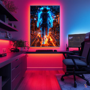 Neon Premiejager – Cyber Western Vrijbuiter Poster