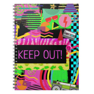 Neon Pret Fun Bright Kleurrijk Funky 80's Rad Fris Notitieboek