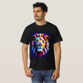 Neon Pride: een majestueus leeuwenhoofdontwerp T-shirt (Voorkant volledig)