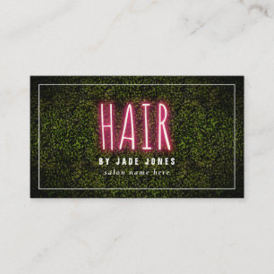 Neon Print Boxwood Hair Salon Cosmetoloog  Visitekaartje