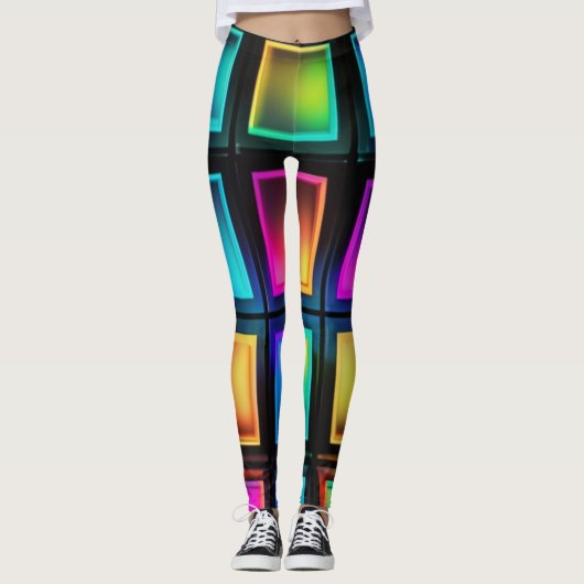 Neon Prism Grid Leggings (Devant)