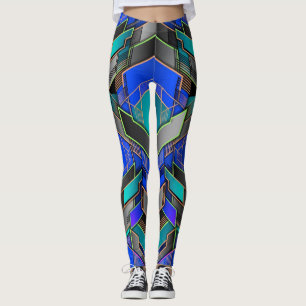 Neon Prisma Geometrisch Abstract Patroon Leggings
