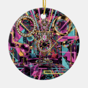 Neon Psychdelische Luxe Lounge Kunst Keramisch Ornament