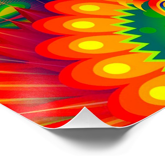 Neon Psychedelic Abstract Cool Cute Fractal Perfect Poster (Hoek)